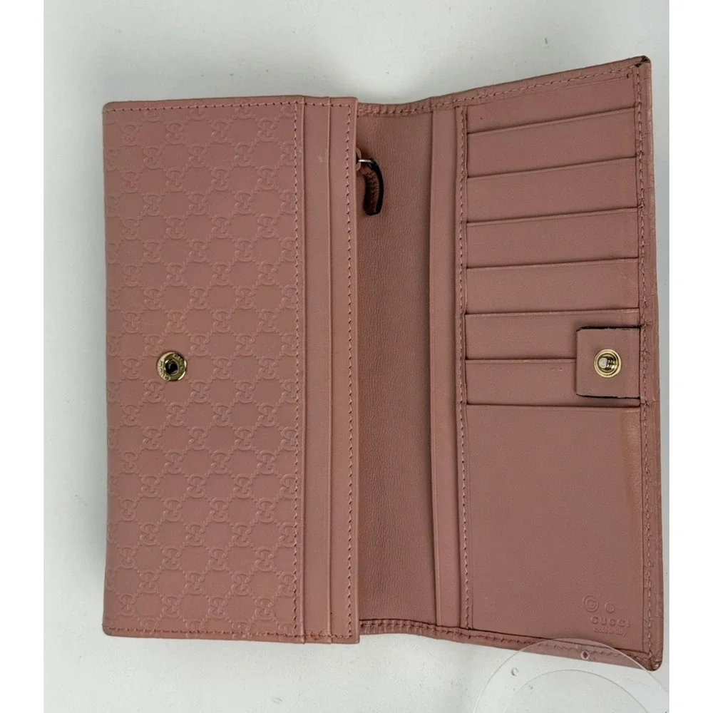 Gucci Microguccissima Continental Bifold Flap Wallet in Pink Leather - Picture 10 of 14